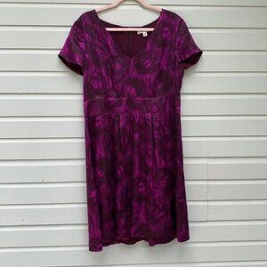 Banana Republic Purple Silk A-Line Dress